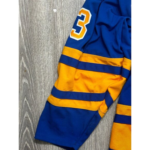 Athletic Knit Hockey Jersey Men's Size Large V-Neck Sportwear Blue - Picture 5 of 10